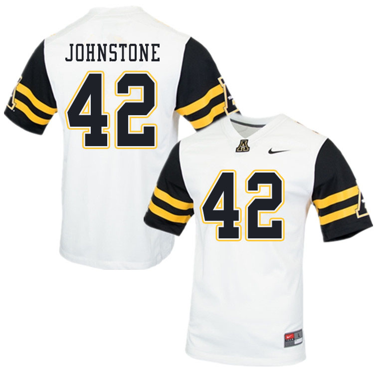 Men #42 Christian Johnstone Appalachian State Mountaineers College Football Jerseys Sale-White